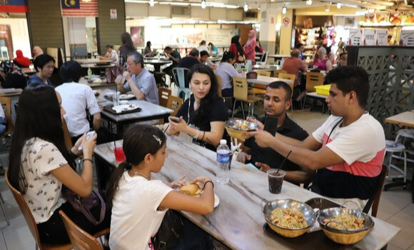 A community of learners in Erican having lunch