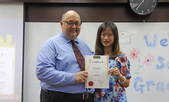 Top student at Erican Language Centre